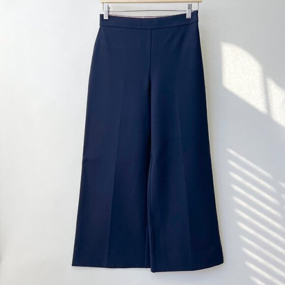 Rebecca Taylor wide legs crop Pants, Nany blue, Size 2 - Picture 3 of 12